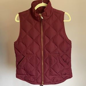J. Crew Maroon Down Vest